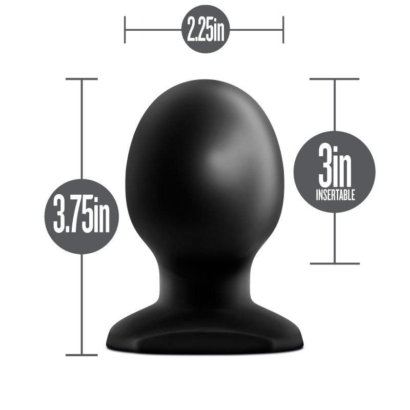 Anal adventures - orb butt plug - Product front view, with dimensions  | Flirtybay.com.au